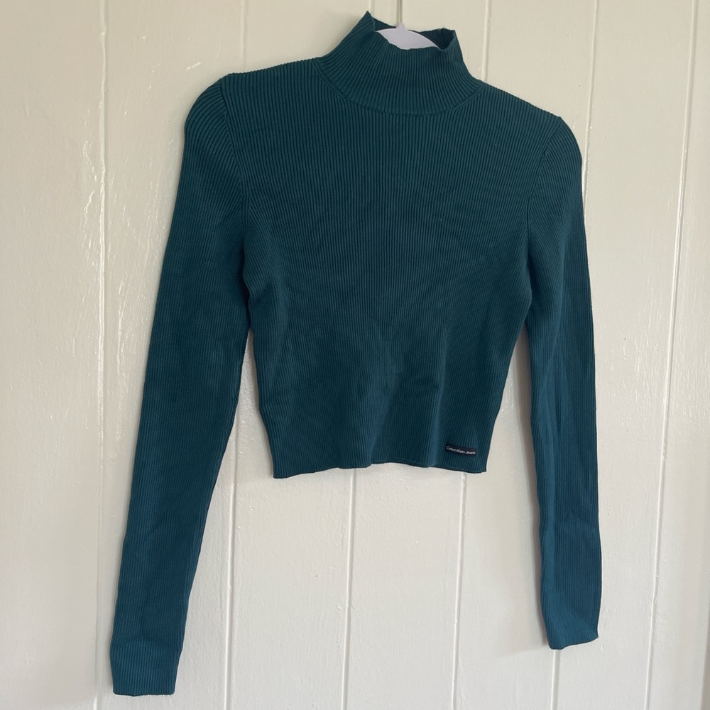 Calvin Klein emerald green turtle neck